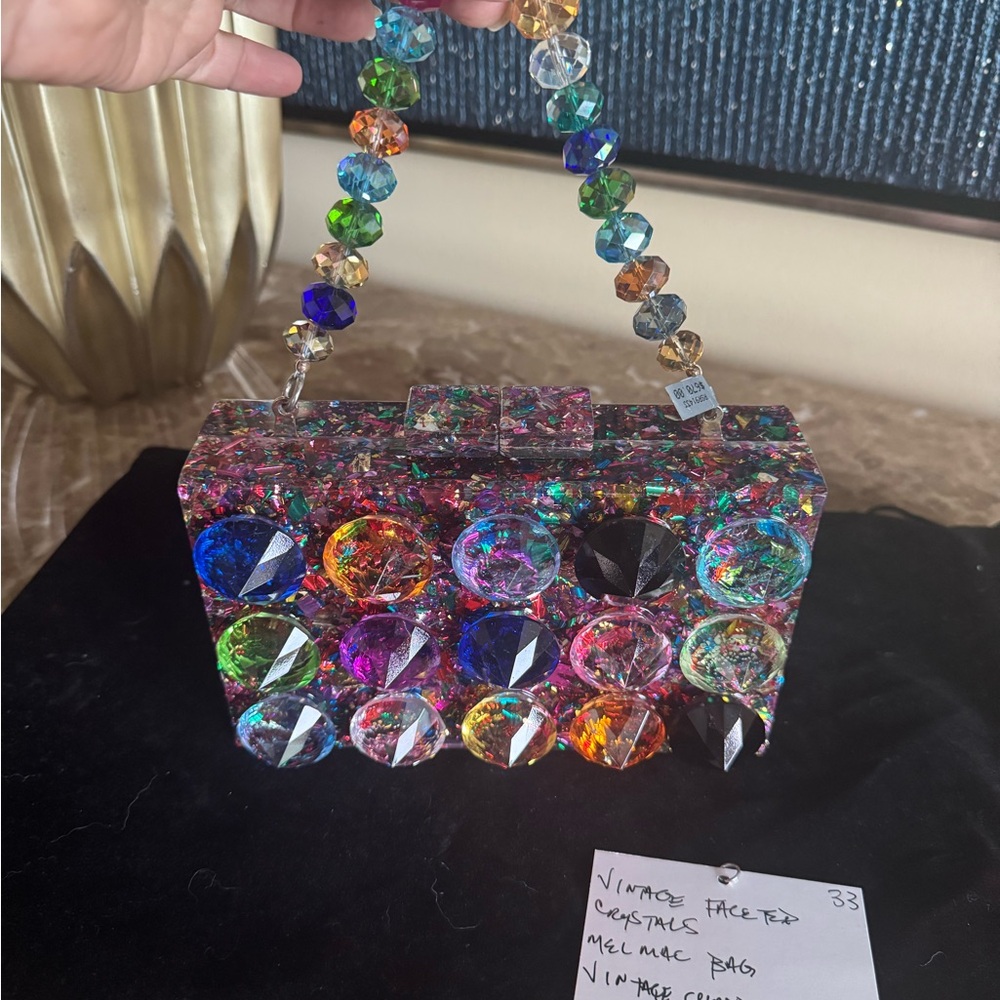 Rock Star in Rome Multicolor Faceted Crystal Clutch - Picture 2 of 5